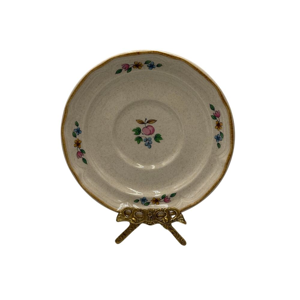 International Stoneware Vintage Heartland Pattern  Stoneware Japan Teacup Saucer